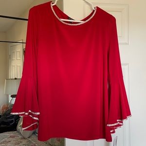 Red rhinestone blouse